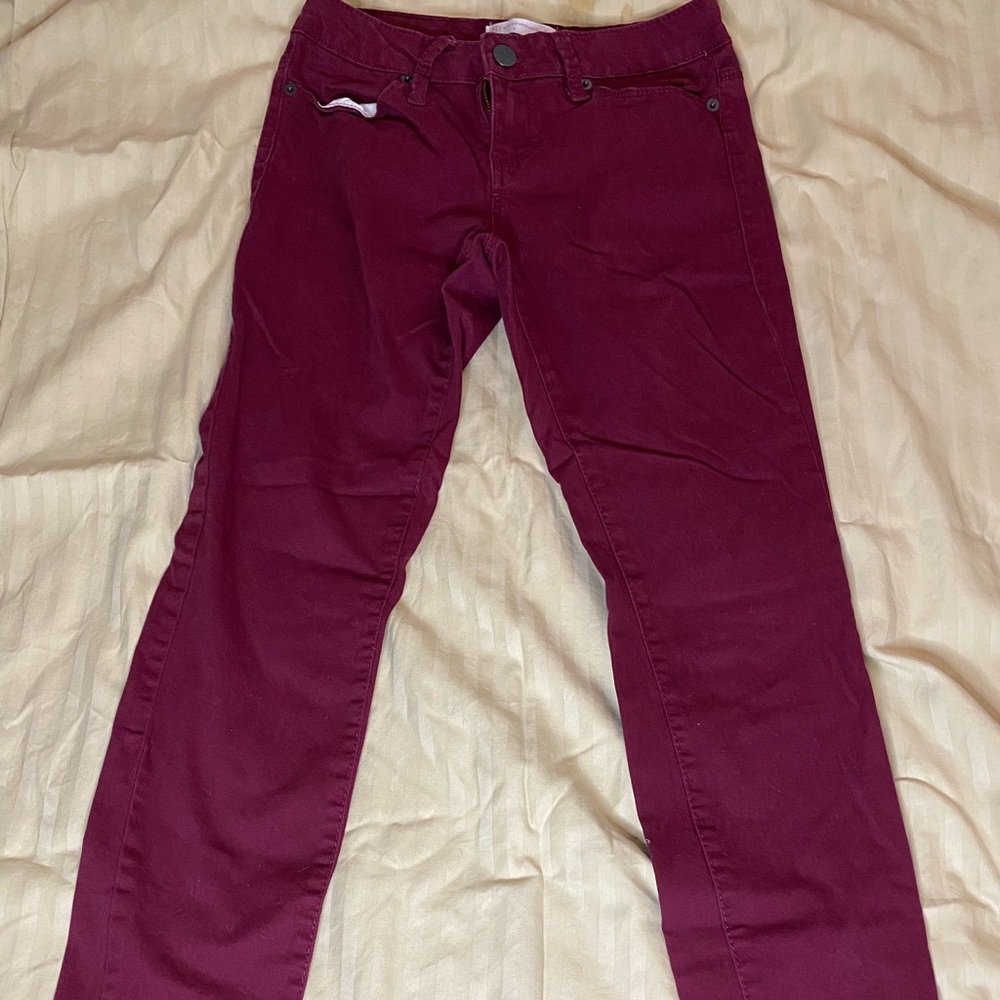 Burgundy No Boundaries Jeans